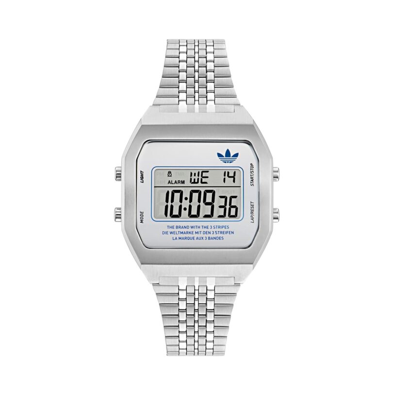 Часовник adidas Originals Street Digital Two AOST23554 Сребрист цвят на ниска цена