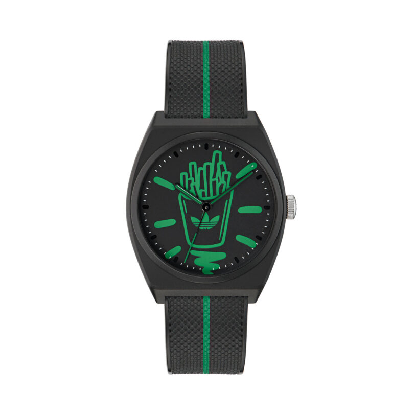 Часовник adidas Project Two AOST25040 Черен цвят на ниска цена