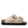 Чехли Birkenstock Arizona Big Buckle Shearling 1017642 Бежов цвят на ниска цена