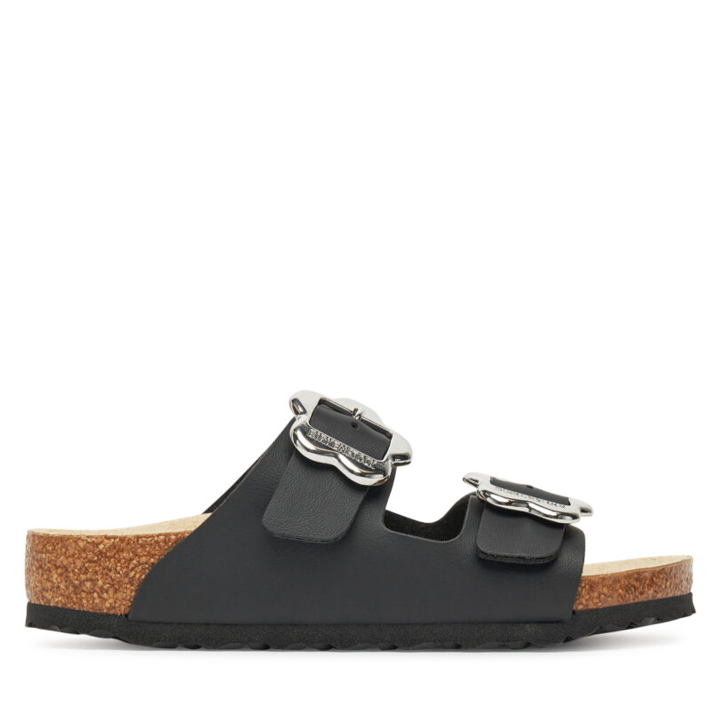 Чехли Birkenstock Arizona Flower Buckle Kids 1029844 S Черен цвят на ниска цена