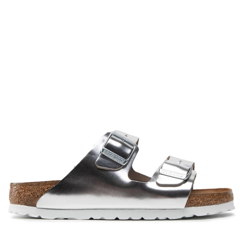 Чехли Birkenstock Arizona Metallic 1005961 Сребрист цвят на ниска цена