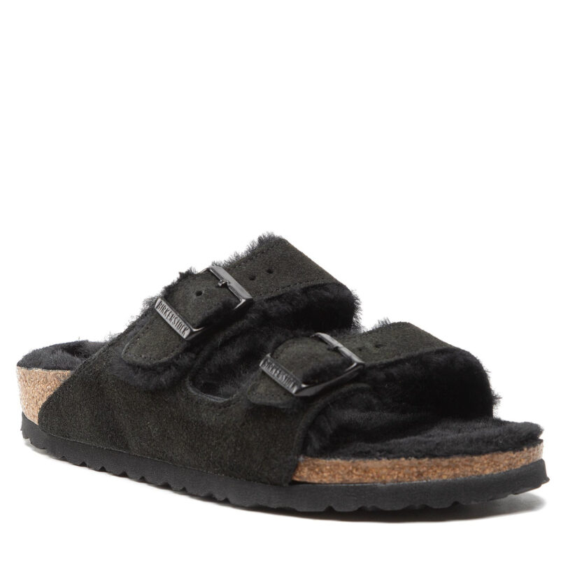 Чехли Birkenstock Arizona Shearling 0752663 Черен цвят на ниска цена