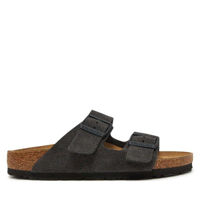 Чехли Birkenstock Arizona zamsz 1028592 Сив цвят на ниска цена