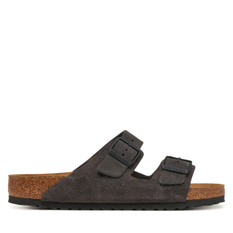 Чехли Birkenstock Arizona zamsz 1028603 Сив цвят на ниска цена
