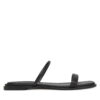 Чехли Calvin Klein Flat Sandal Squared 2-Bar Lth HW0HW02532 Черен цвят на ниска цена