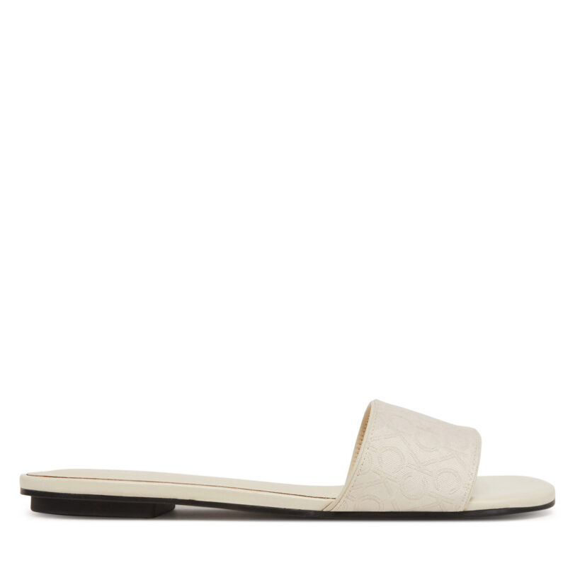 Чехли Calvin Klein Flat Slide Jacq HW0HW02388 Екрю цвят на ниска цена