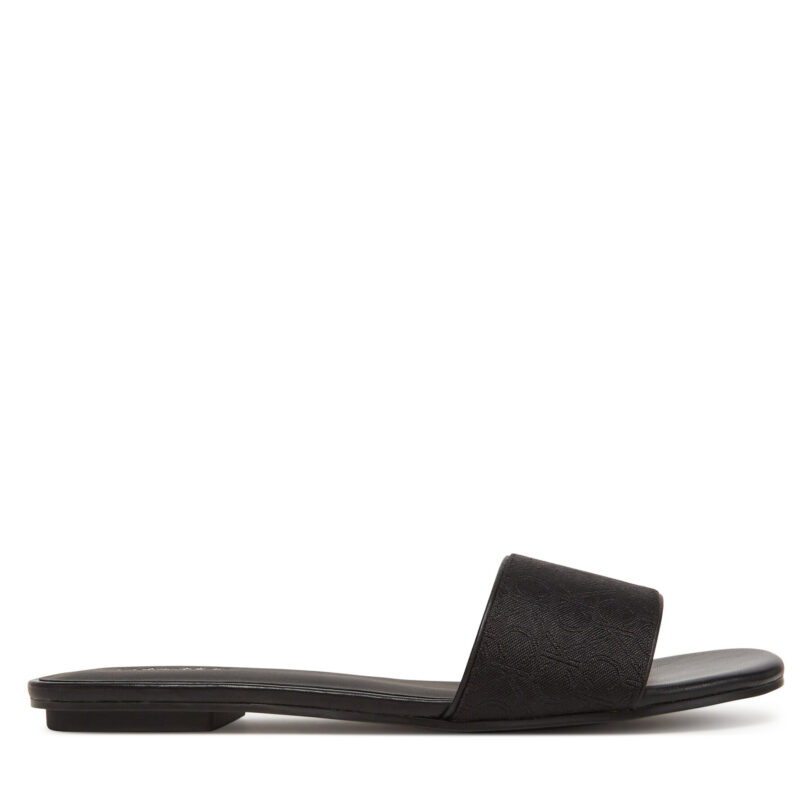 Чехли Calvin Klein Flat Slide Jacq HW0HW02389 Черен цвят на ниска цена