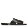 Чехли Calvin Klein Flat Slide - Lth 2 Straps HW0HW02365 Черен цвят на ниска цена