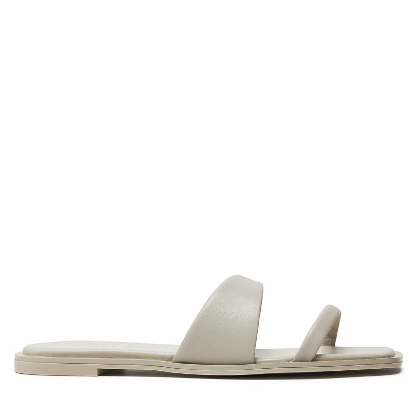 Чехли Calvin Klein Flat Slide Lth HW0HW02071 Бежов цвят на ниска цена