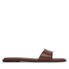 Чехли Calvin Klein Flat Slide W/Ck Hw Big - Lth HW0HW02482 Кафяв цвят на ниска цена