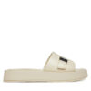 Чехли Calvin Klein Flatform Slide W/Ck Hw - Lth HW0HW02368 Екрю цвят на ниска цена