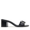 Чехли Calvin Klein Heel Mule 50 W/Buckle - Lth HW0HW02478 Черен цвят на ниска цена