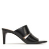 Чехли Calvin Klein Heel Mule 70 - Lth 2 Straps HW0HW02460 Черен цвят на ниска цена