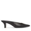 Чехли Calvin Klein Heel Mule Pump 50 - Lth HW0HW02332 Черен цвят на ниска цена