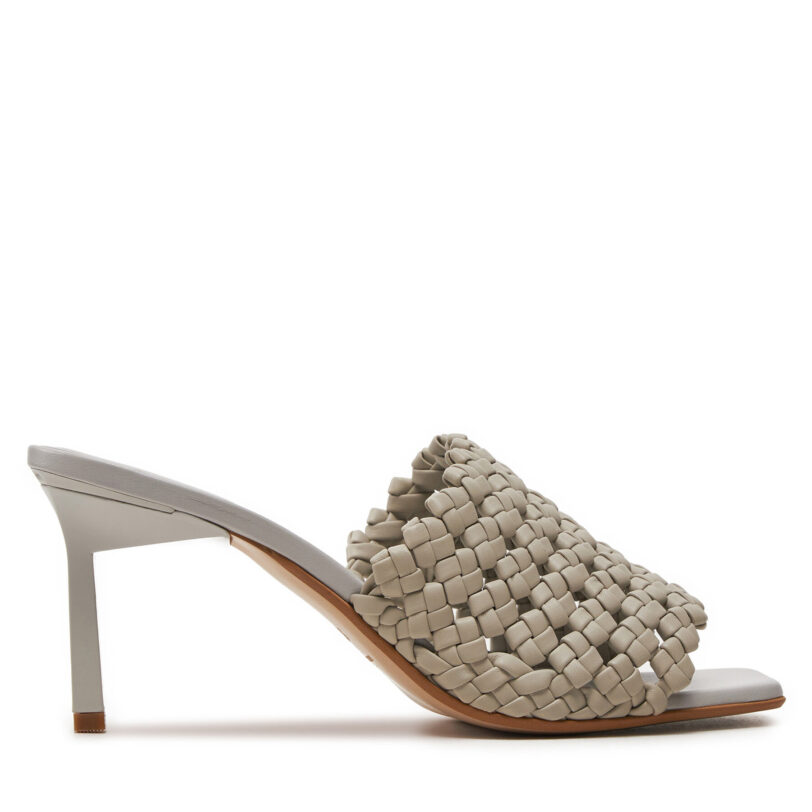 Чехли Calvin Klein Heel Mule Sandal 70 Latt HW0HW02144 Бежов цвят на ниска цена