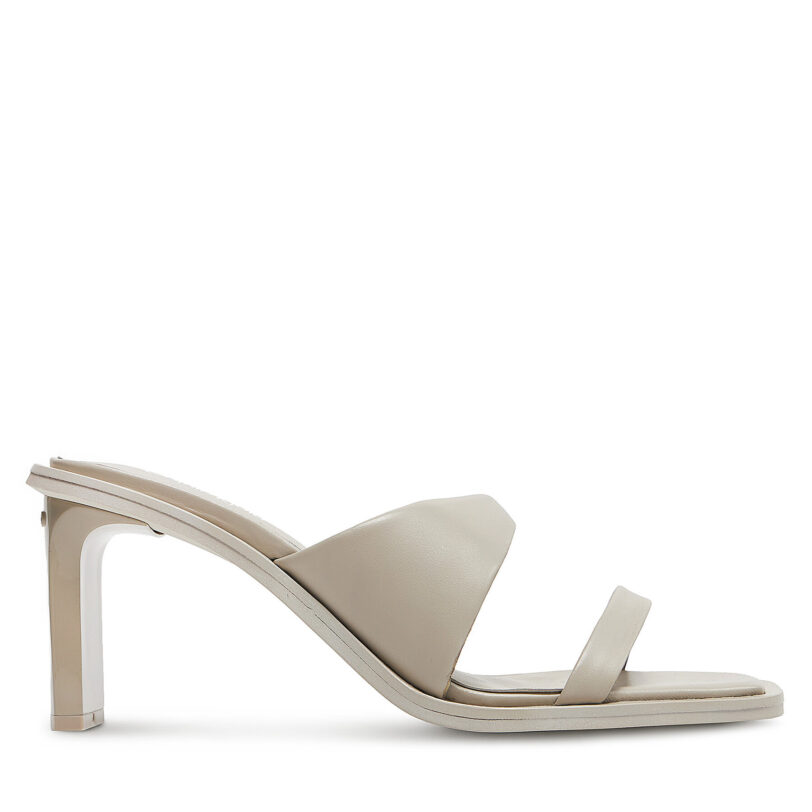 Чехли Calvin Klein Heel Slide 70 Lth HW0HW02072 Бежов цвят на ниска цена