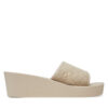 Чехли Calvin Klein Jeans Beach Wedge Slide Canvas YW0YW01725 Бежов цвят на ниска цена