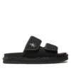 Чехли Calvin Klein Jeans Double Bar Sandal Mtl YM0YM01020 Черен цвят на ниска цена