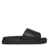Чехли Calvin Klein Jeans Flat Molded Slide Sandal Lth YM0YM01225 Черен цвят на ниска цена