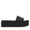 Чехли Calvin Klein Jeans Flatform Sandal Slide In Nylon YW0YW01791 Черен цвят на ниска цена