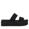 Чехли Calvin Klein Jeans Flatform Sandal Webbing In YW0YW01789 Черен цвят на ниска цена