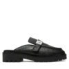 Чехли Calvin Klein Jeans Flatform Slipon Mg Lth YW0YW01655 Черен цвят на ниска цена