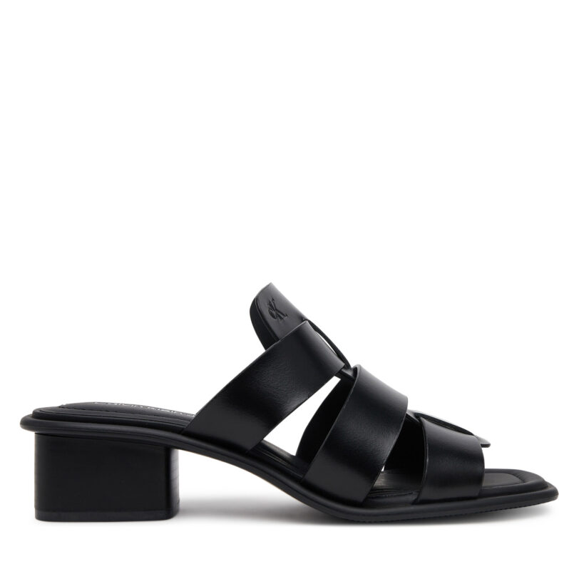 Чехли Calvin Klein Jeans Heel Square Mg Lth YW0YW01702 Черен цвят на ниска цена