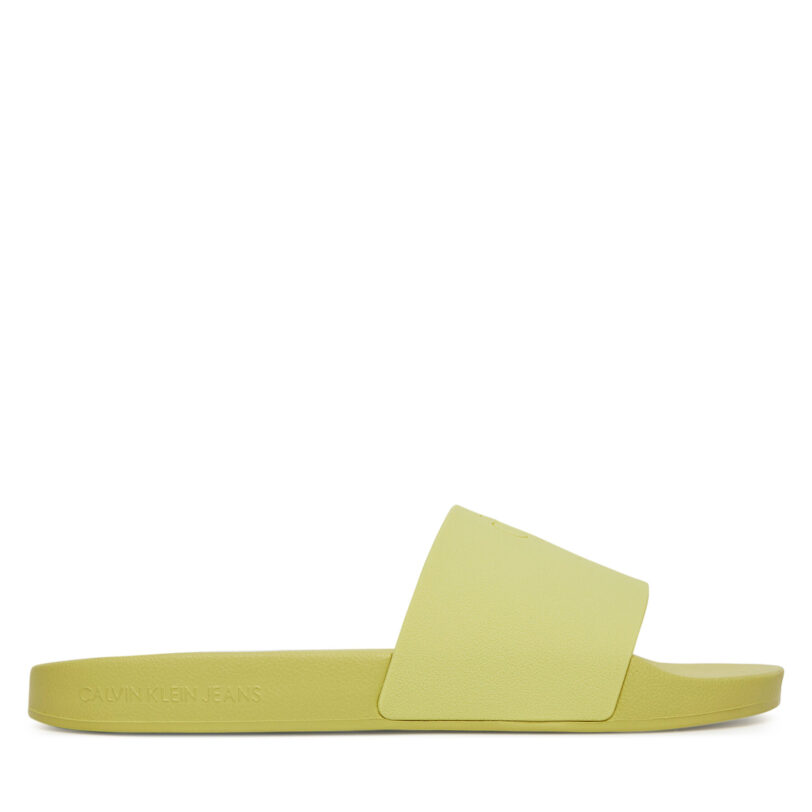 Чехли Calvin Klein Jeans Slide Monogram Tpu YW0YW01715 Жълт цвят на ниска цена