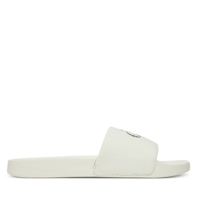 Чехли Calvin Klein Jeans Slide Monologo Cv YM0YM01367 Бял цвят на ниска цена