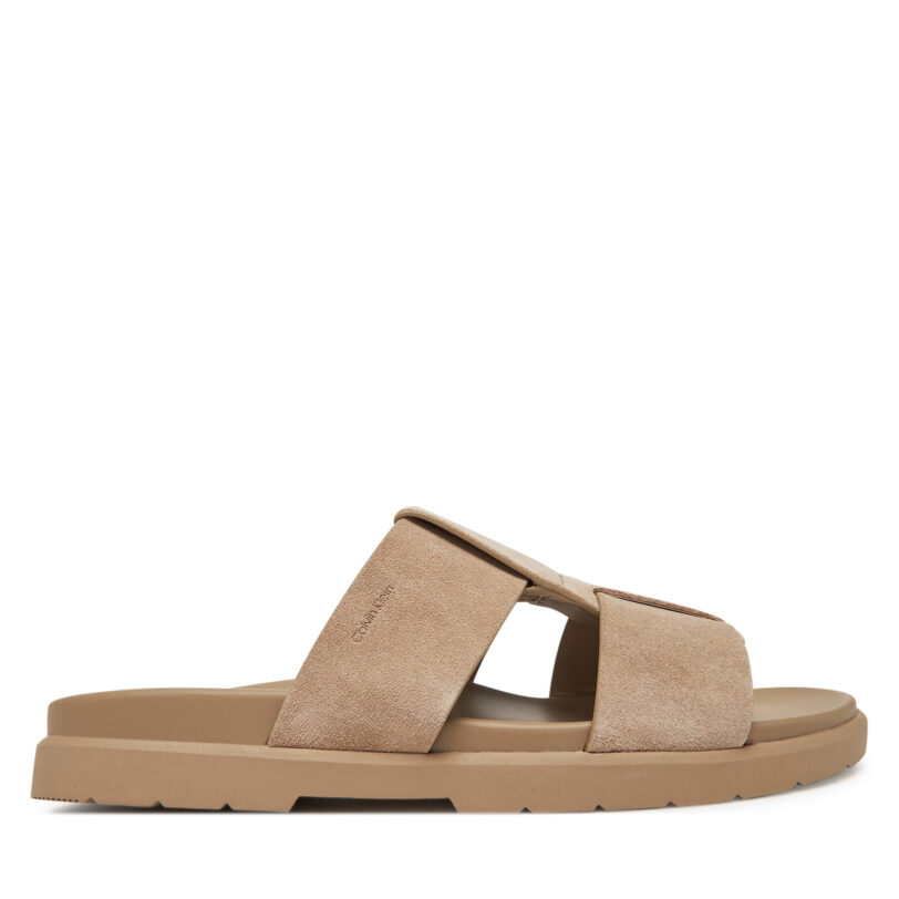 Чехли Calvin Klein Lug Sandal Double T Su HM0HM01800 Кафяв цвят на ниска цена