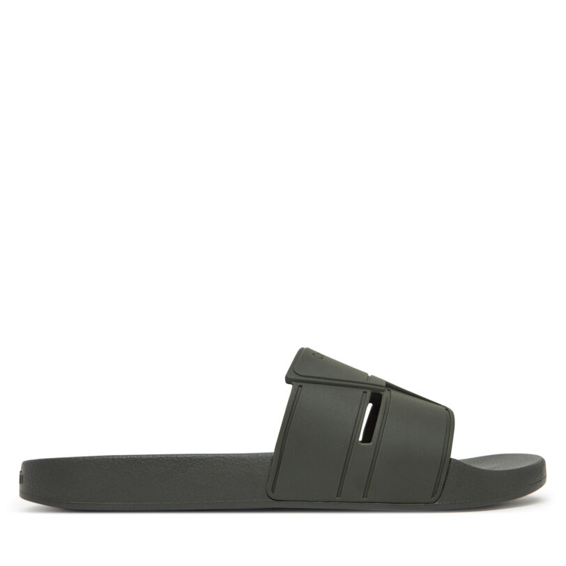 Чехли Calvin Klein Pool Slide Double T HM0HM01752 Каки цвят на ниска цена