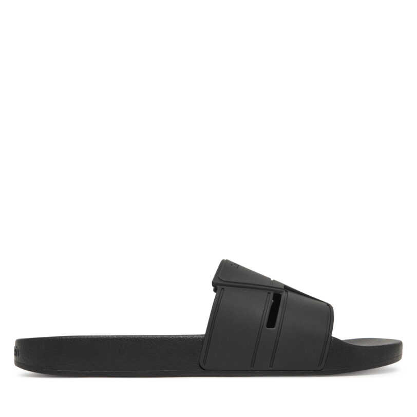 Чехли Calvin Klein Pool Slide Double T HM0HM01752 Черен цвят на ниска цена