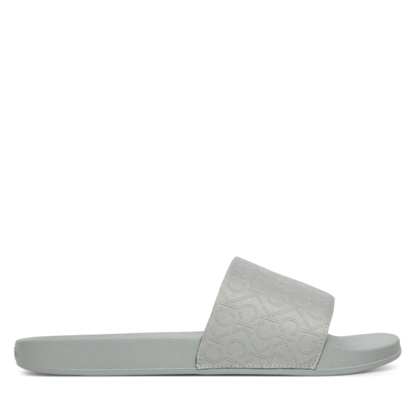 Чехли Calvin Klein Pool Slide - Jacq HW0HW02420 Сив цвят на ниска цена
