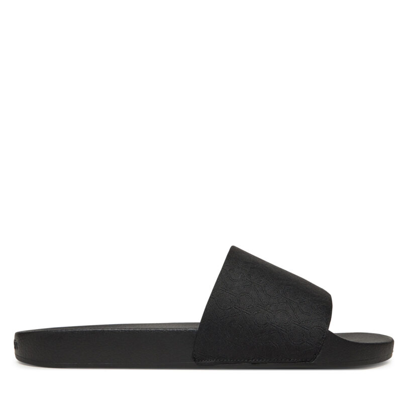 Чехли Calvin Klein Pool Slide Jaq Mono HM0HM01762 Черен цвят на ниска цена