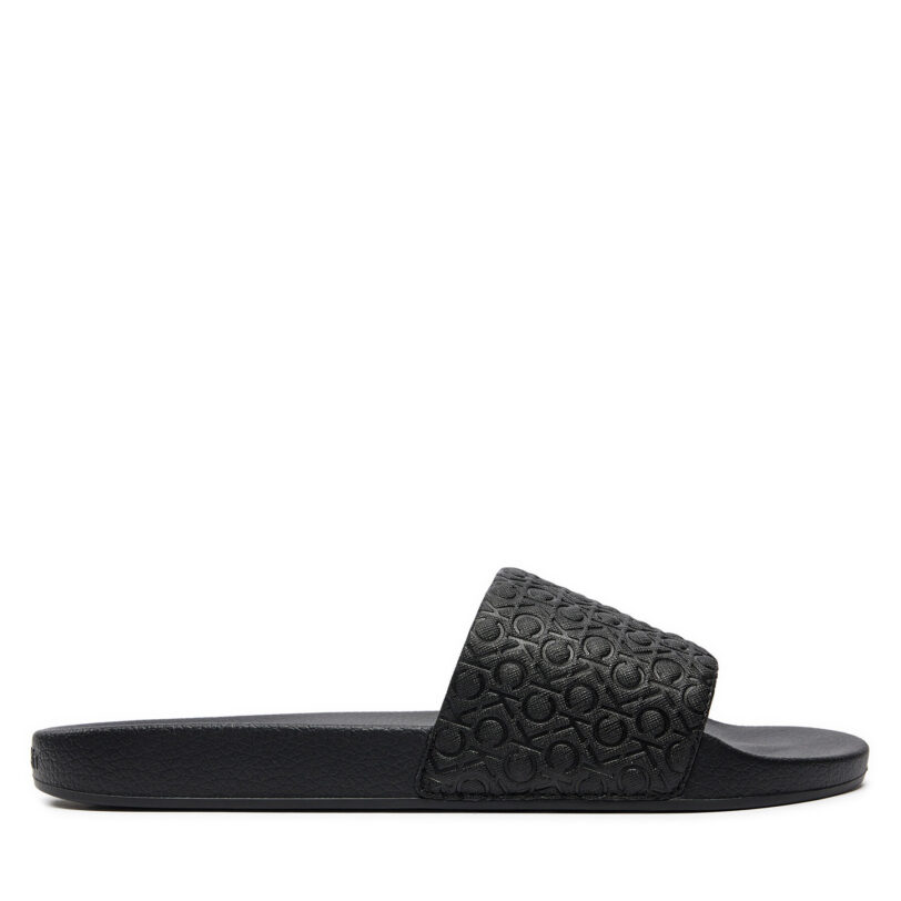 Чехли Calvin Klein Pool Slide Mono HM0HM01517 Черен цвят на ниска цена