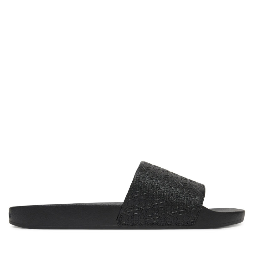 Чехли Calvin Klein Pool Slide Mono HM0HM01968 Черен цвят на ниска цена