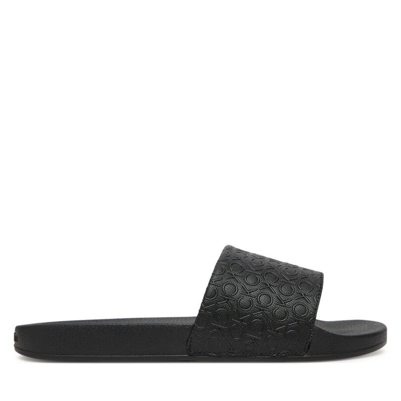 Чехли Calvin Klein Pool Slide Mono HW0HW02541 Черен цвят на ниска цена