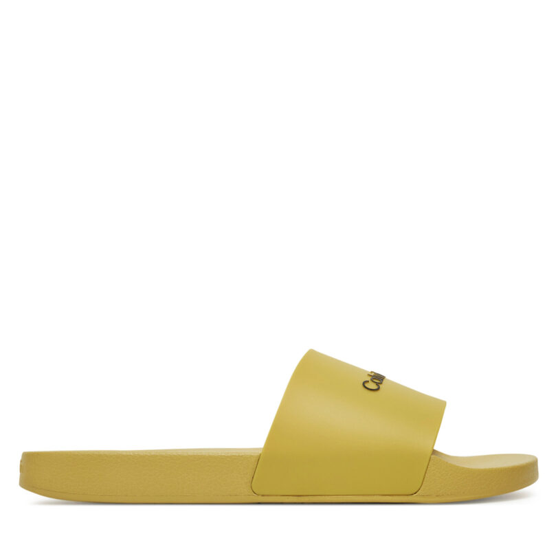 Чехли Calvin Klein Pool Slide Rubber HM0HM00455 Зелен цвят на ниска цена