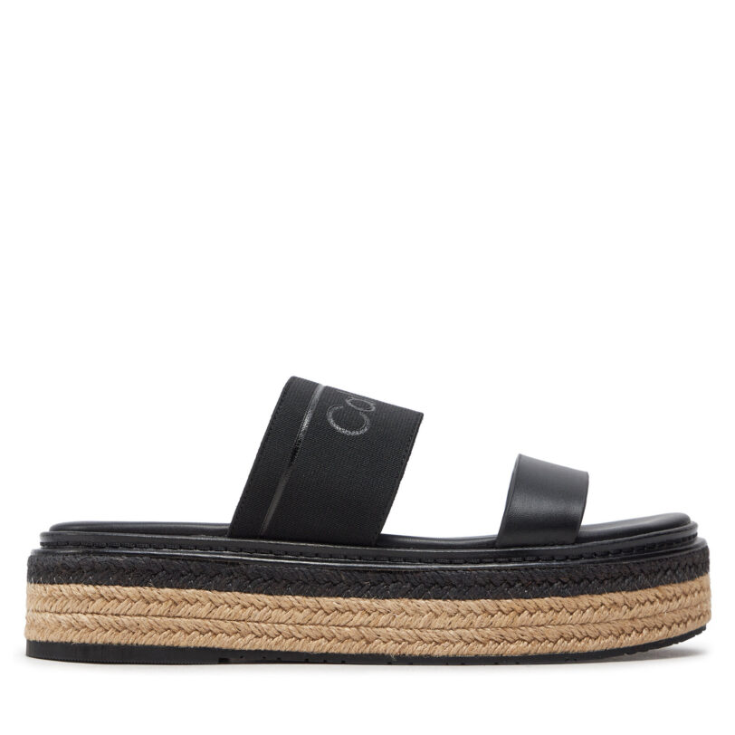 Чехли Calvin Klein Wedge Slide He HW0HW01966 Черен цвят на ниска цена