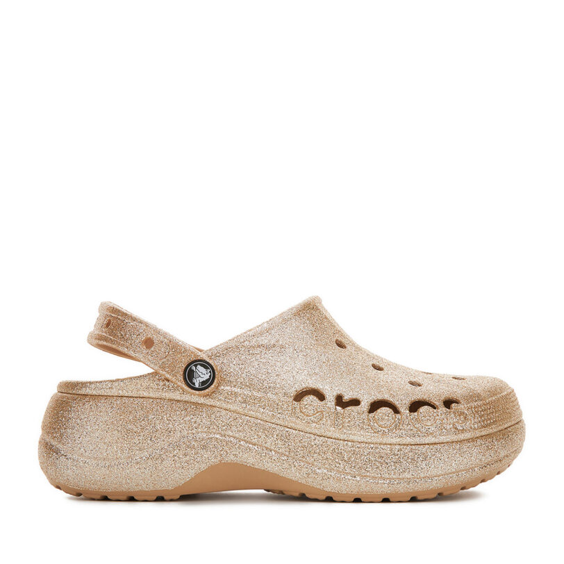 Чехли Crocs BAYA PLATFORM CLOG 208459-212 Златист цвят на ниска цена
