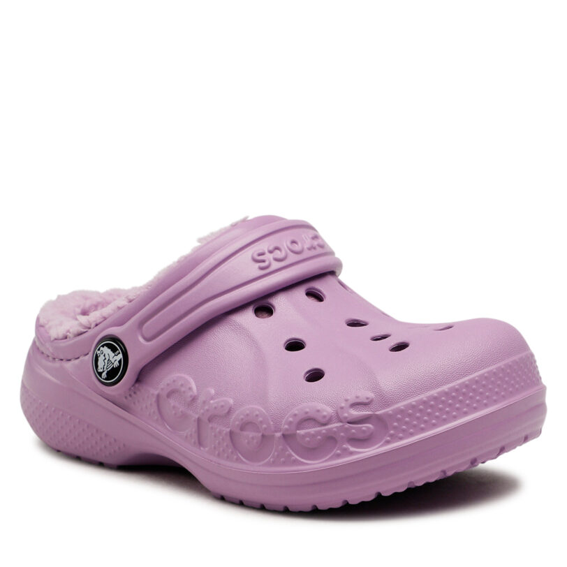 Чехли Crocs Baya Lined Clog K 207500-5Q5 Виолетов цвят на ниска цена
