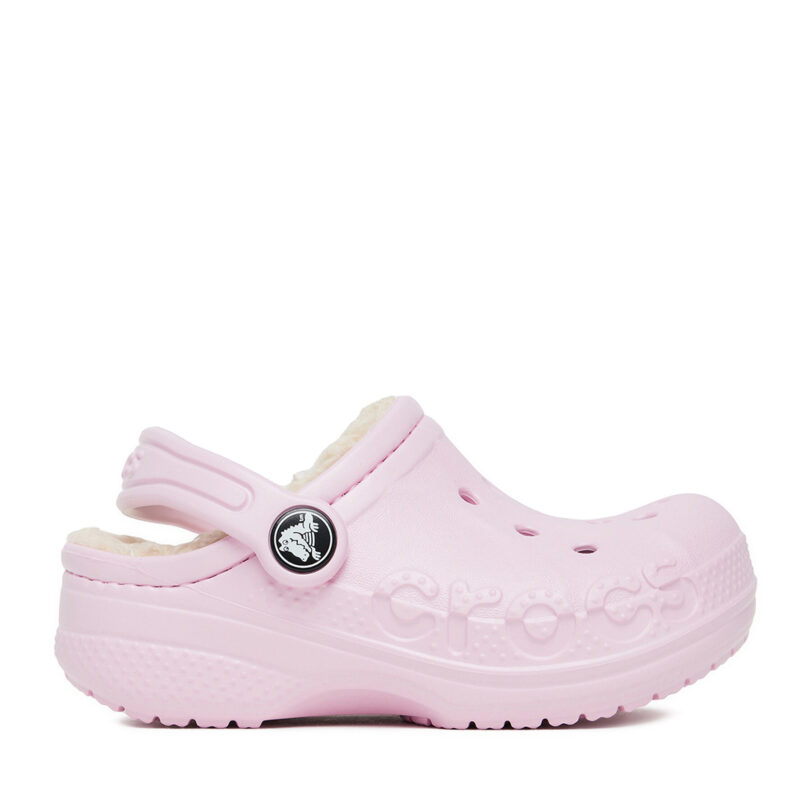 Чехли Crocs C-BAYA LINED CLOG T 207501-79R Розов цвят на ниска цена