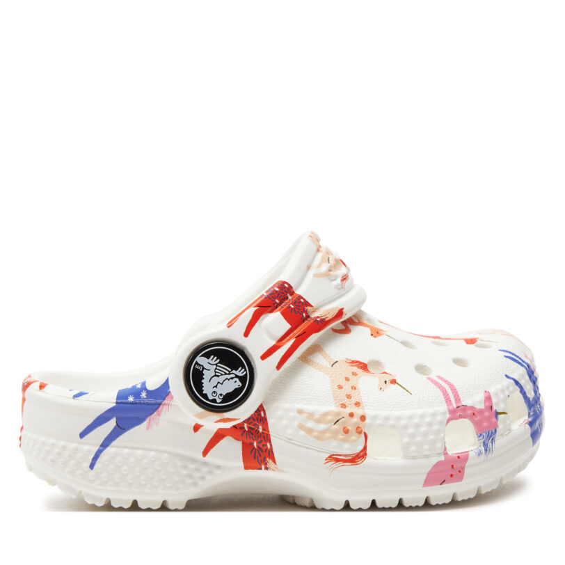 Чехли Crocs Classic Character Print Clog T 209697 Бял цвят на ниска цена