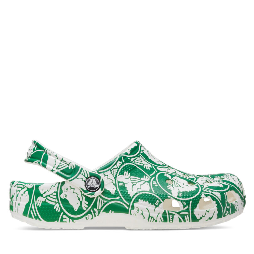 Чехли Crocs Classic Duke Print Clog 210003 Зелен цвят на ниска цена