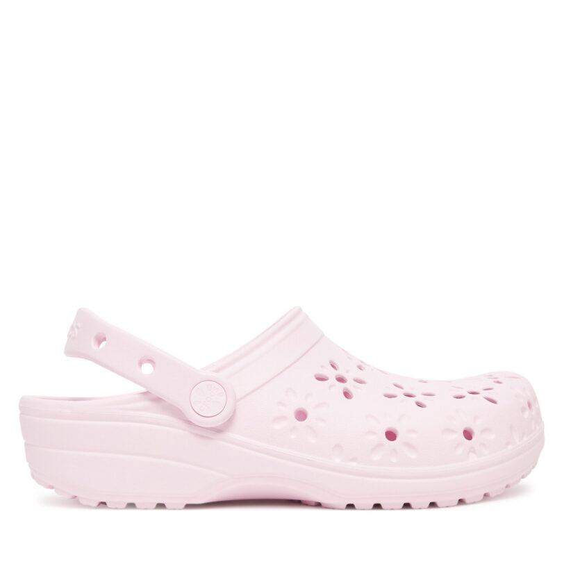 Чехли Crocs Classic Floral Cut Out Clog 210927 Розов цвят на ниска цена