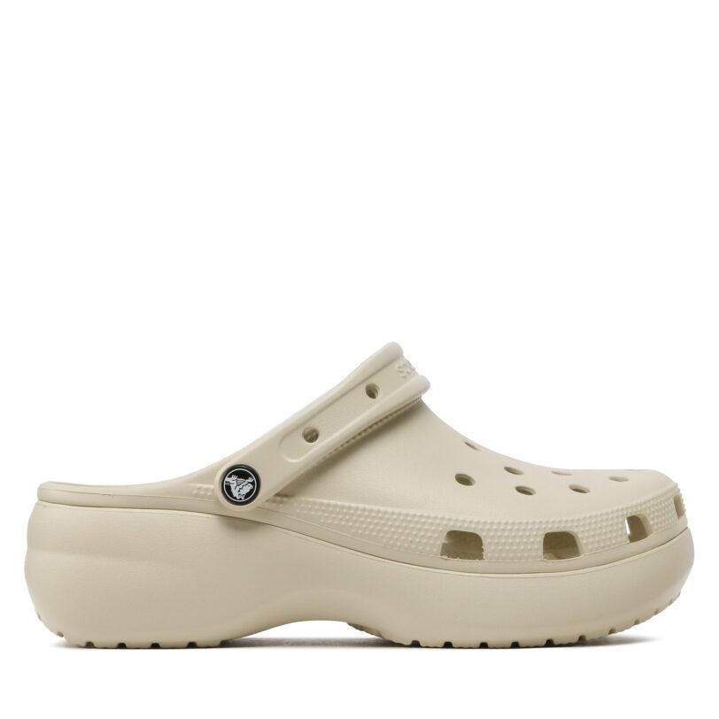 Чехли Crocs Classic Platform Clog W 206750 Бежов цвят на ниска цена