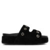 Чехли Inuikii Suede Studs 70103-153 Черен цвят на ниска цена