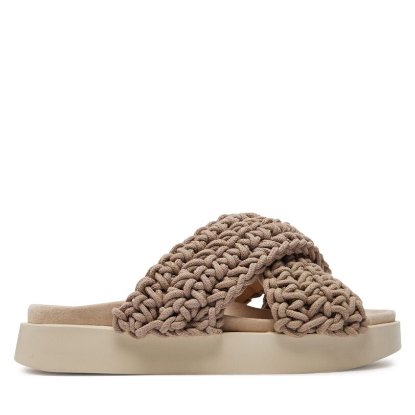 Чехли Inuikii Woven 70104-105 Кафяв цвят на ниска цена