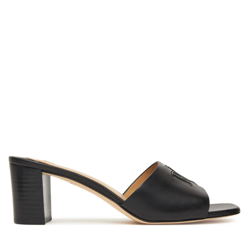 Чехли LAUREN RALPH LAUREN Everley Block-Heel 802974364001 Черен цвят на ниска цена
