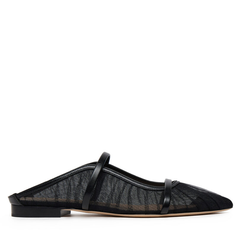 Чехли MALONE SOULIERS Maureen Flat 336 Черен цвят на ниска цена